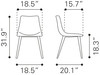 Zuo Modern Daniel Dining Chair (Set of 2) Vintage Brown