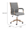 Zuo Modern Auction Office Chair Gray