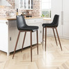 Zuo Modern Magnus Barstool (Set of 2) Black & Walnut