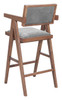 Zuo Modern Delhi Barstool (Set of 2) Gray & Walnut