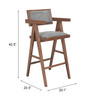 Zuo Modern Delhi Barstool (Set of 2) Gray & Walnut