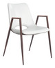 Zuo Modern Desi Dining Chair (Set of 2) White & Walnut