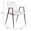 Zuo Modern Desi Dining Chair (Set of 2) White & Walnut