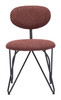 Zuo Modern Novi Dining Chair (Set of 2) Maroon Brown