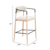 Zuo Modern Equinox Barstool Oyster Gray & Natural