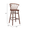 Zuo Modern Stenger Barstool (Set of 2) Walnut