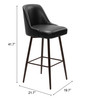 Zuo Modern Keppel Swivel Barstool Black & Bronze