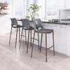 Zuo Modern Ace Barstool (Set of 2) Dark Gray & Walnut