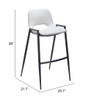 Zuo Modern Desi Barstool (Set of 2) White