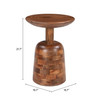 Zuo Modern Kelk Side Table Walnut