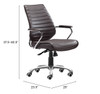 Zuo Modern Enterprise Low Back Office Chair Espresso