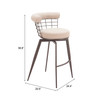 Zuo Modern Saku Swivel Barstool Beige & Brown