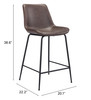 Zuo Modern Byron Counter Stool - Brown