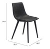Zuo Modern Daniel Dining Chair - Vintage Black, Set of 2
