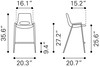 Zuo Modern Desi Counter Stool - White, Set of 2