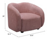 Zuo Modern Tallin Accent Chair Mauve Pink
