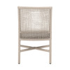 Essentials For Living Seaside Rope Indoor or Outdoor Dining Chair in Oyster Twist Rope, Performance White Speckle (Set of 2)