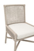 Essentials For Living Seaside Rope Indoor or Outdoor Dining Chair in Oyster Twist Rope, Performance White Speckle (Set of 2)