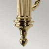 Lucas + McKearn Carroll1 1 Light Bath Light in Polished Brass with Clear Ribbed Glass