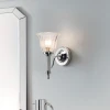 Lucas + McKearn - Carroll1 1 Light Bath Light in Polished Chrome with Clear Ribbed Glass 