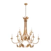 Lucas + McKearn Sweet Olive 12 Light Chandelier in Hand-Finished Gilded Gold