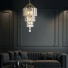 Lucas + McKearn Meridian 9 Light Pendant in Antiqued Gold Leaf with Smokey Grey Glass