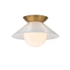 Lucas + McKearn Saucer 14" Flush Mount in Aged Brass
