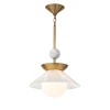 Lucas + McKearn Saucer 1 Light Mini Pendant in Aged Brass 