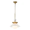 Lucas + McKearn Saucer 1 Light Mini Pendant in Aged Brass 