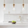  Lucas + McKearn Staring 1 Light Mini Pendant in Clear Glass with Antiqued Gold Leaf Finish