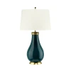 Lucas + McKearn Havering Table 29" Lamp in Azure Turquoise with Ivory Shade