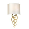 Lucas + McKearn Curtis Medium 1-Light Wall Light in Aged Brass with Ivory Faux Silk Shade