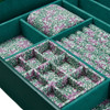WOLF x Fiona Howard Sophia Jewelry Box with Window in Forest Green Fruit Botanical