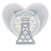 Jay Strongwater Chantal Heart Crystal Picture Frame in Pale Blue