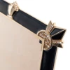 Jay Strongwater Geraldine Art Deco 5" x 7" Crystal Picture Frame in Black Onyx