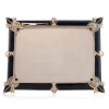 Jay Strongwater Geraldine Art Deco 5" x 7" Crystal Picture Frame in Black Onyx