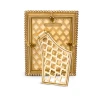 Jay Strongwater Lorraine Stone Edge 4" x 6" Crystal Picture Frame in Gold