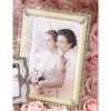 Jay Strongwater Lucas Stone Edge 5" x 7" Crystal Picture Frame in Crystal Pearl