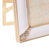 Jay Strongwater Lavinia 4" x 6" Crystal Picture Frame in White Opal