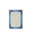 Jay Strongwater Lorraine Stone Edge 4" x 6" Crystal Picture Frame in Lapis
