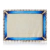 Jay Strongwater Lorraine Stone Edge 4" x 6" Crystal Picture Frame in Lapis