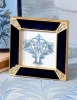 Jay Strongwater Leland Pave Corner 2" Crystal Picture Frame in Delft Garden