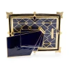 Jay Strongwater Geraldine Art Deco 5" x 7" Crystal Picture Frame in Delft Garden