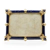 Jay Strongwater Geraldine Art Deco 5" x 7" Crystal Picture Frame in Delft Garden
