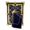 Jay Strongwater Ruth Art Deco 4" x 6" Crystal Picture Frame in Delft Garden