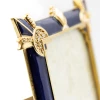 Jay Strongwater Ruth Art Deco 4" x 6" Crystal Picture Frame in Delft Garden