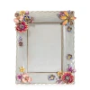 Jay Strongwater Ainsley Flower Bouquet 5" x 7" Crystal Picture Frame in Flora