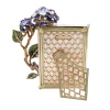 Jay Strongwater Gail Hydrangea 5" x 7" Crystal Picture Frame in Blue