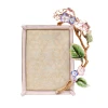 Jay Strongwater Gail Hydrangea 5" x 7" Crystal Picture Frame in Pink