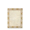 Jay Strongwater Pierce Striped 5" x 7" Crystal Picture Frame in Golden